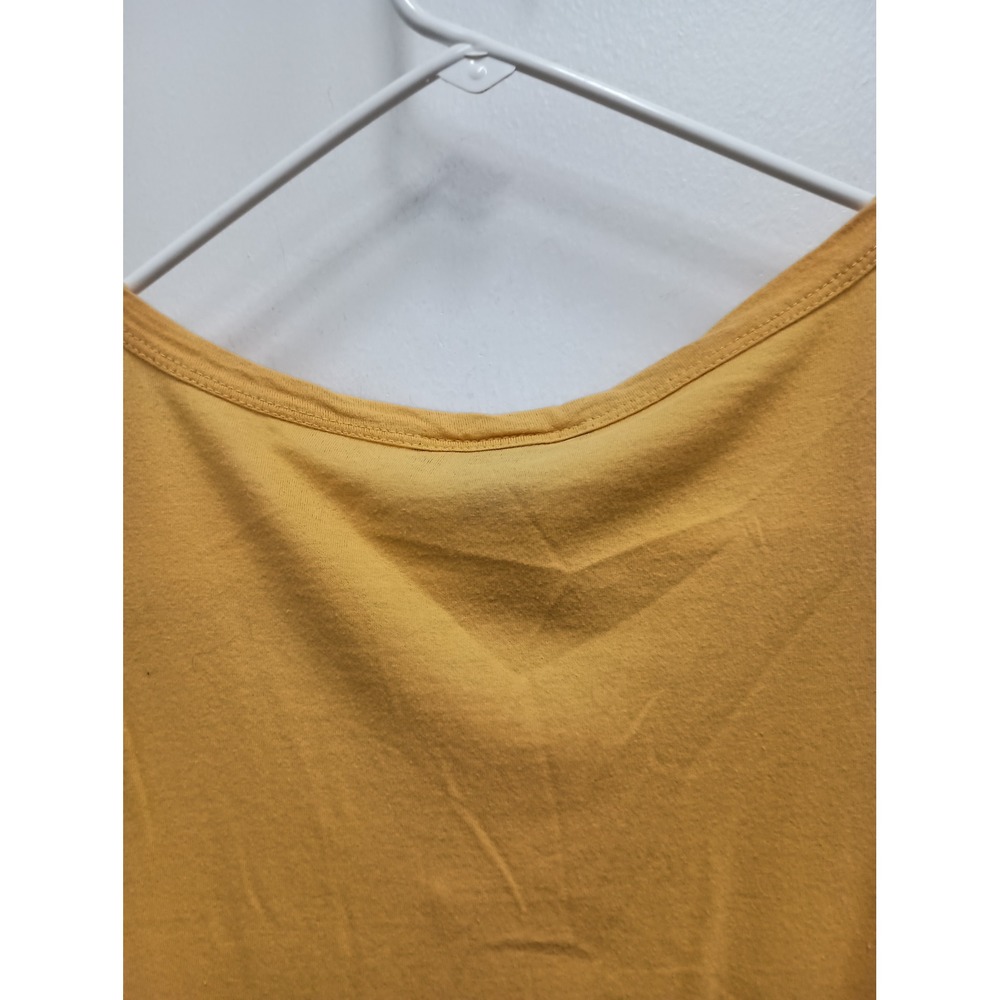 Self Esteem V-Neck Graphic T-Shirt Women XL Mustard Yellow Vintage Y2K Floral - Picture 10 of 11
